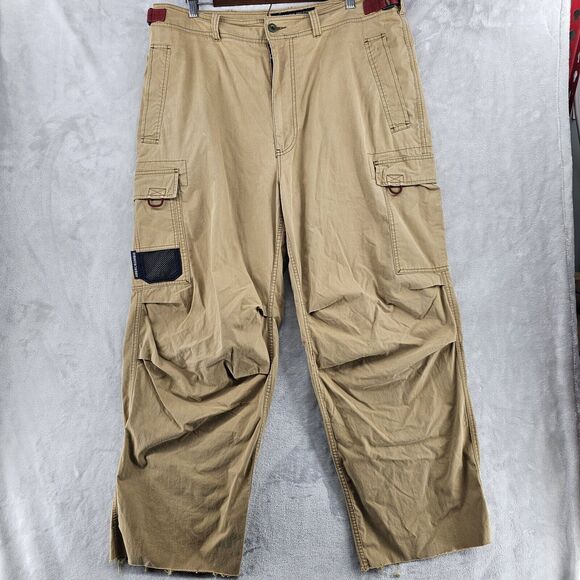 Vintage Abercrombie Fitch Pants Mens‎ Xl 38 Brown Baggy Y2K Military Cargo